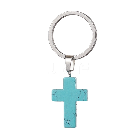 Dyed Synthetic Turquoise Keychains KEYC-JKC00729-05-1