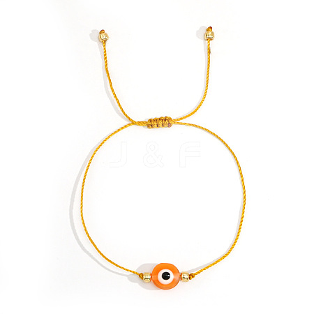 Bohemian Style Resin Evil Eye Bead Braided Bracelets BR6167-6-1