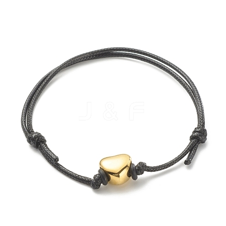 Heart Beads Adjustable Cord Bracelet for Women BJEW-JB07192-1