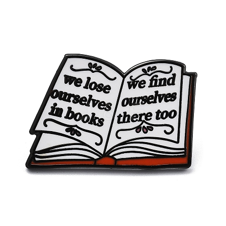 We Lose Ourselves In Books We Find Ourselves There Too Book Alloy Enamel Pin Brooch for Backpack Clothes JEWB-R002-03EB-1