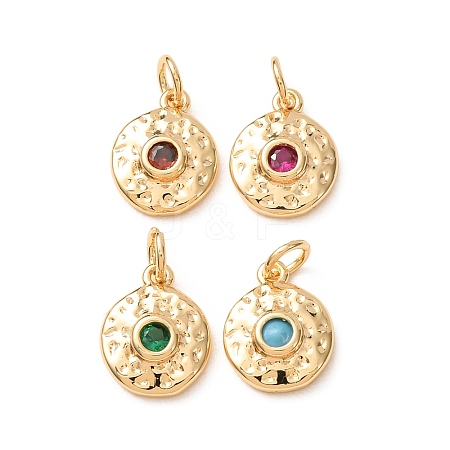 Brass Micro Pave Cubic Zirconia Charms CU-K002-41G-M-1