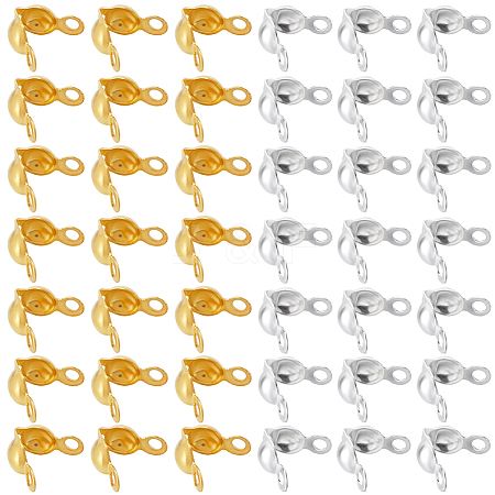 1200Pcs 2 Colors Brass Bead Tips KK-SP0001-94-1