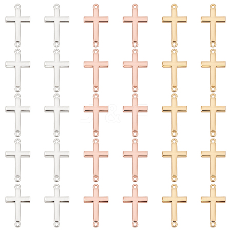 30Pcs 3 Colors Brass Connector Charms KK-PH0005-50-1
