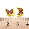 Printed Handmade Polymer Clay Beads CLAY-I016-03-3