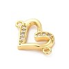 Brass Micro Pave Cubic Zirconia Connector Charms KK-S510-37G-01-2