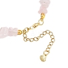 Zinc Alloy Enamel Shell Shape Charm Round Shell Pearl & Dyed Synthetic Turquoise Starfish & Natural Rose Quartz Chip Beaded Anklets AJEW-AN00735-03-5