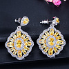 Brass Micro Pave Cubic Zirconia Dangle Stud Earrings WG0A5CC-02-1