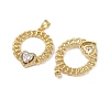Brass Micro Pave Cubic Zirconia Pendants KK-I358-068G-05-2