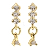 Brass Micro Pave Clear Cubic Zirconia Stud Earrings EJEW-R016-26G-01-4