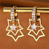 Alloy & Crystal Rhinestone Dangle Hoop Earrings WG072DE-04-1