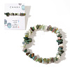 Natural Moss Agate Chips Stretch Bracelets for Women AY5330-9-1