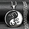 201 Stainless Steel Pendant Necklaces NJEW-C066-07P-1