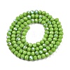 Electroplate Opaque Solid Color Glass Beads Strands EGLA-A044-P4mm-L30-3