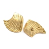 304 Stainless Steel Ocean Wave Stud Earrings for Women EJEW-U022-01G-2