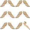 6 Pairs Wing Alloy Brooches JEWB-CA0001-08LG-1