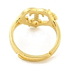 Heart with Letter & Flower Rack Plating Brass Adjustable Rings for Women RJEW-I105-05G-T-3