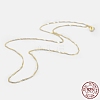 925 Sterling Silver Singapore Chain Necklaces STER-F039-45cm-06G-3