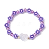 Handmade Flower Polymer Clay Stretch Bracelets BJEW-JB09825-2