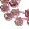 Natural Strawberry Quartz Beads Strands G-P544-C08-01-3