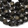 Natural Golden Sheen Obsidian Beads Strands G-Z119-A10-03-6