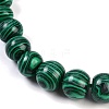 Synthetic Malachite Rondelle Graduated Beaded Necklaces for Women Men NJEW-K388-02K-2