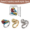 SUNNYCLUE 9Pcs 9 Style Fish/Peacock Alloy & Steel Yarn Guide Finger Holders Sets RJEW-SC0001-19-2
