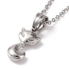 Non-Tarnish 304 Stainless Steel Fox Pendant Necklace for Women STAS-E154-24P-1