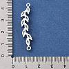 Brass Pave Clear Cubic Zirconia Leaf Links Connector Charms X-KK-Z156-15S-3