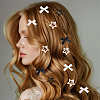 30Pcs 3 Colors Star Iron Enamel Snap Hair Clips OHAR-SP0001-03-5