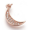 Brass Micro Pave Cubic Zirconia Charms ZIRC-E152-27RG-RS-1