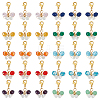 6 Sets Butterfly Copper Wire Wrapped Glass Pendant Decorations HJEW-GA0001-52-1