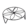  3Pcs 3 Colors Flat Round with Flower Pattern Iron Display Decorations AJEW-NB0002-99-2