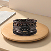 1Pc Cowhide & Imitation Leather Cord Knitted Multi-strand Bracelets AJEW-GF0011-50C-3