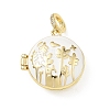 Brass Micro Pave Clear Cubic Zirconia Enamel Locket Pendants KK-A303-22B-G-1