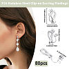 80Pcs 316 Stainless Steel Clip-on Earring Findings STAS-BBC0007-36-2