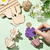 36Bags 9 Styles Unfinished Wooden Flower for Painting Arts WOOD-CJ0002-76-5