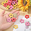 108Pcs Dyed Wooden Decotations AJEW-FH0007-95-3