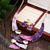 Trapezoid Zinc Alloy Enamel Pendant Necklaces & Stud Dangle Earrings Sets for Women WG56C72-06-1