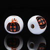 Autumn Theme Printed Natural Wood Beads WOOD-S057-080-3