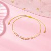 Natural Round Mixed Gemstone Beads Braided Bead Bracelets for Women BJEW-JB11655-3