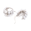 Rack Plating Brass ABS Imitation Pearl Hoop Earrings EJEW-M029-02P-2