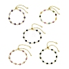 Adjustable Natural Gemstone & Cultured Freshwater Pearl Beads Slider Bracelets for Women BJEW-JB13609-2