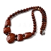 Natural Red Jasper Faceted Bib Graduated Beaded Necklaces for Women NJEW-B128-01O-4