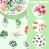 24Pcs 12 Styles Plant Acrylic Lapel Pin Brooch Pin JEWB-CJ0003-38-3