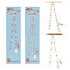  2Pcs 2 Style Alloy Enamel Rabbit & Carrot Pendant Knitting Row Counter Chains HJEW-NB0001-86-1