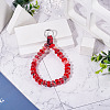 Resin Rondelle Bead with Polyester & Spandex Cord Phone Hand Strap Chains HJEW-TADJ0009-4