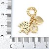 Rack Plating Brass Clear & Green Cubic Zirconia European Dangle Charms KK-P287-24G-3