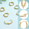 6 Pairs Brass Micro Pave Clear Cubic Zirconia Hoop Earring Findings KK-BBC0027-48A-6