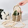 Round Natural Wood Beads Wall Hanging Decorations WOOD-GA0001-08-4