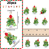 20Pcs Christmas Tree Glass Pendants FIND-SC0011-08-2